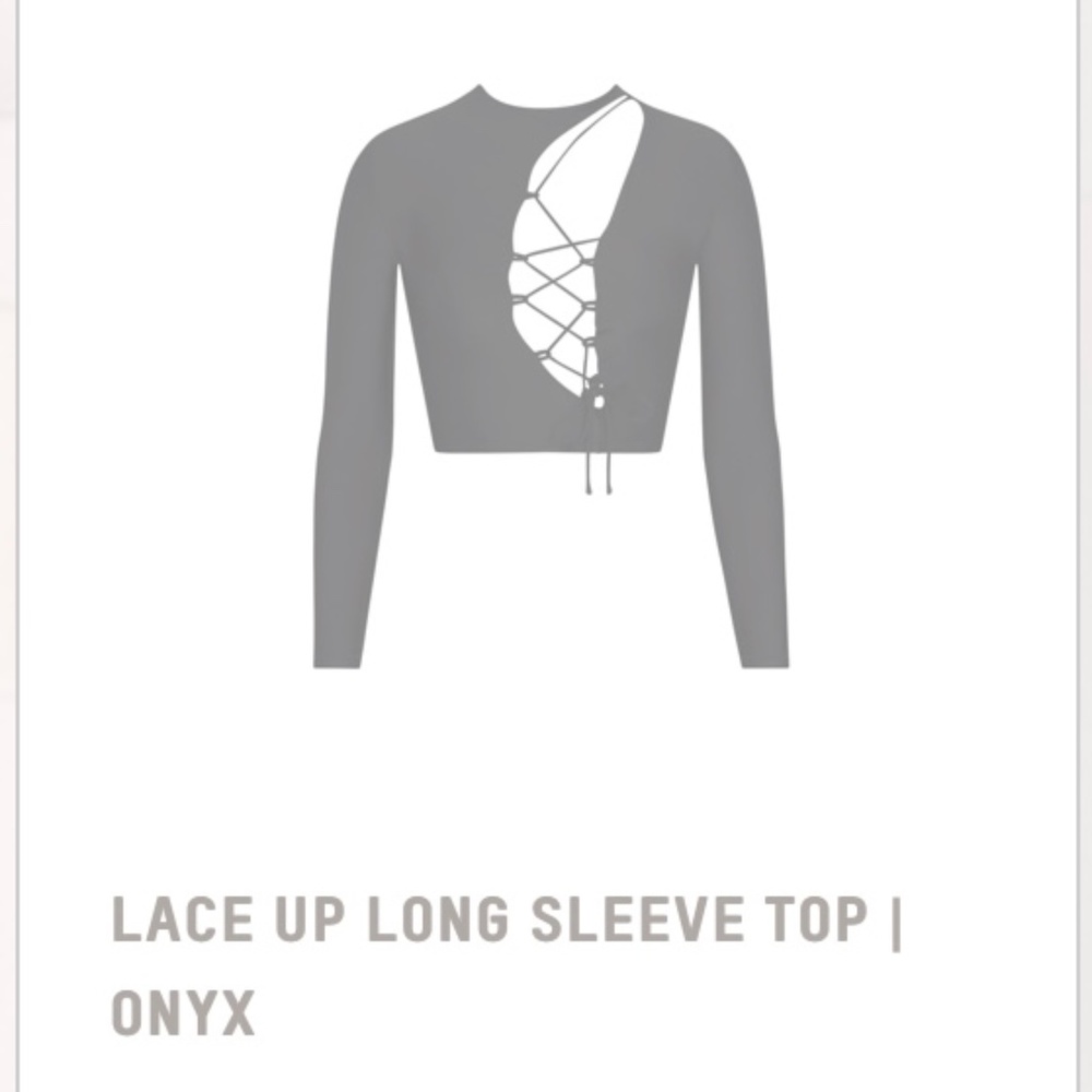 Skims Long Sleeve Lace Up Crop Top